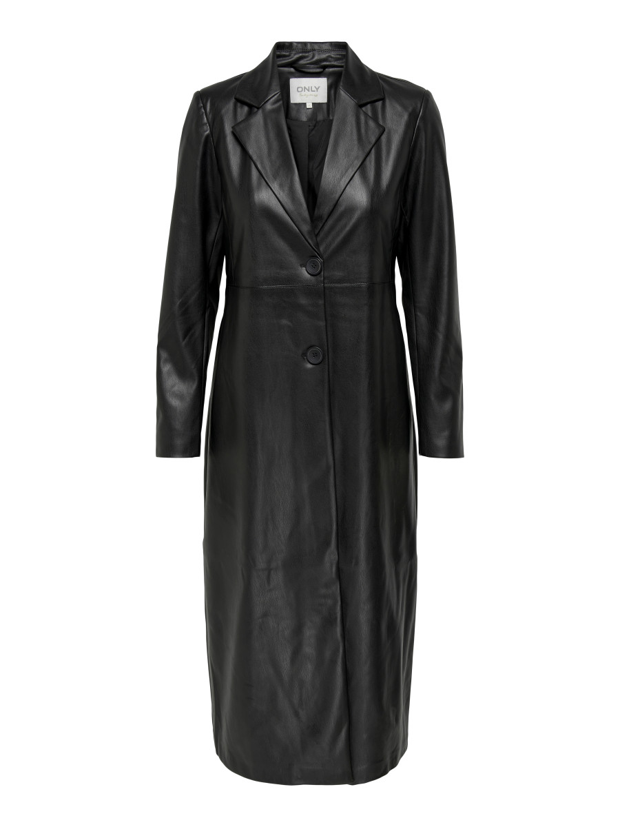 Kunstleder Only Mantel Leder ONLY Kurzmantel Black/schwarz