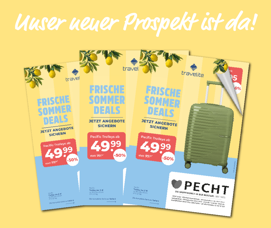 travelite Sommerangebote bei PECHT in Bad Neustadt – Koffer, Rucksäcke & Reisegepäck günstig kaufen