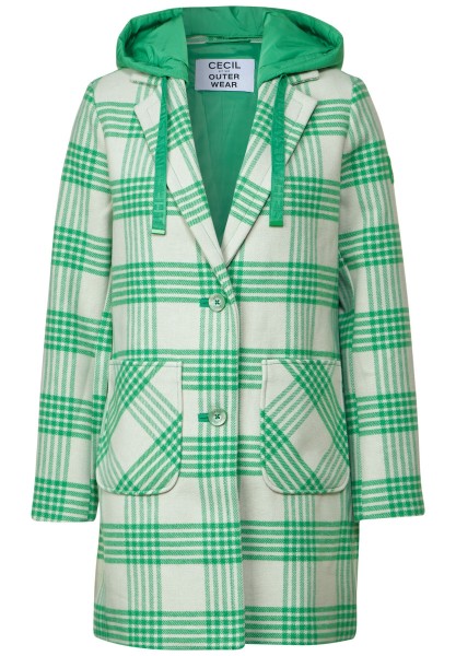 Karierter Übergangsmantel Woll/Teddymäntel Jacken Mäntel