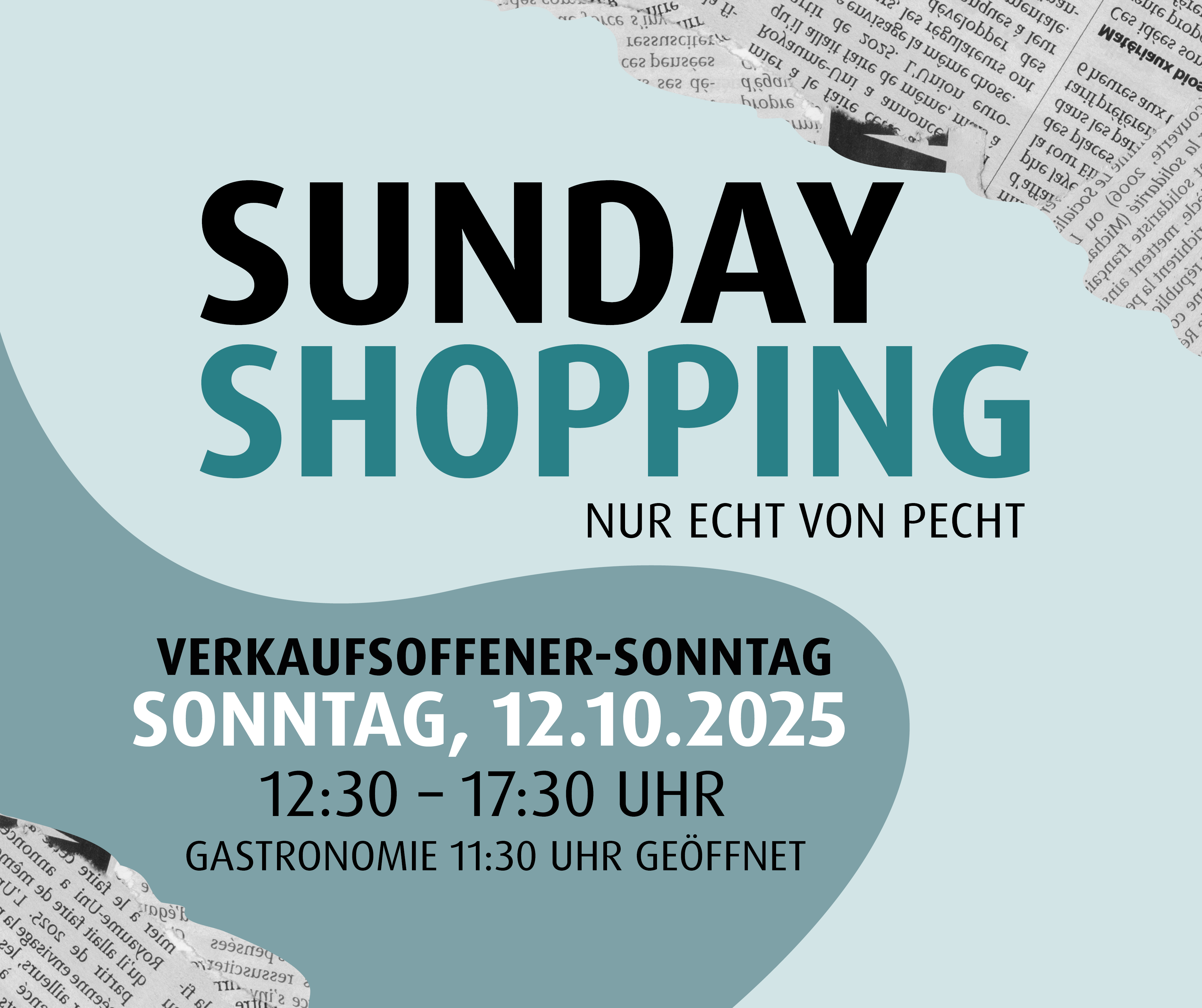 VERKAUFSOFFENER SONNTAG am 12.10.2025 12:30 - 17:30 Uhr